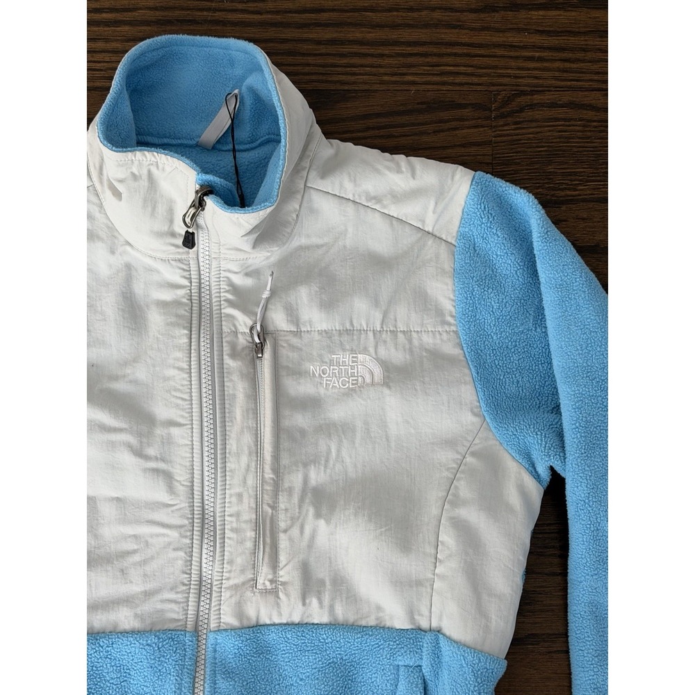 THE NORTH FACE WOMENS TNF DENALI FULL ZIP BLUE GRAY FLEECE JACKET MEDIUM